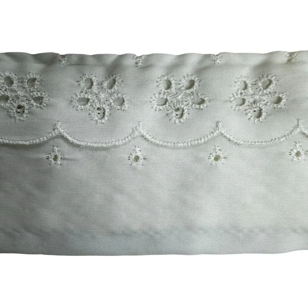 Vintage FARIBO Wool Acrylic Blanket Ivory Satin Trim Woven Texture 68x82 Cottage - Picture 5 of 13